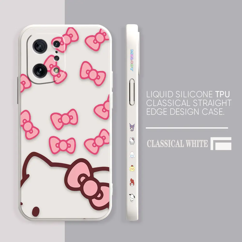 thumbnail image 1 of Case For OPPO FIND X6 X3 REALME X7 X50 RENO 2 4Z 4 6 Lite 5Z 5F 4G 5G PRO Liquid Silicone Case Cute Hello K-Kitty Cat, 1 of 5