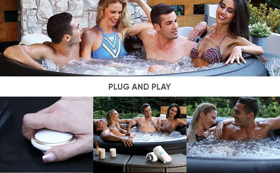 M Spa Premium Super Camaro 138 Jet 6 Person Outdoor Bubble Hot Tub Spa, Black_Artboard2