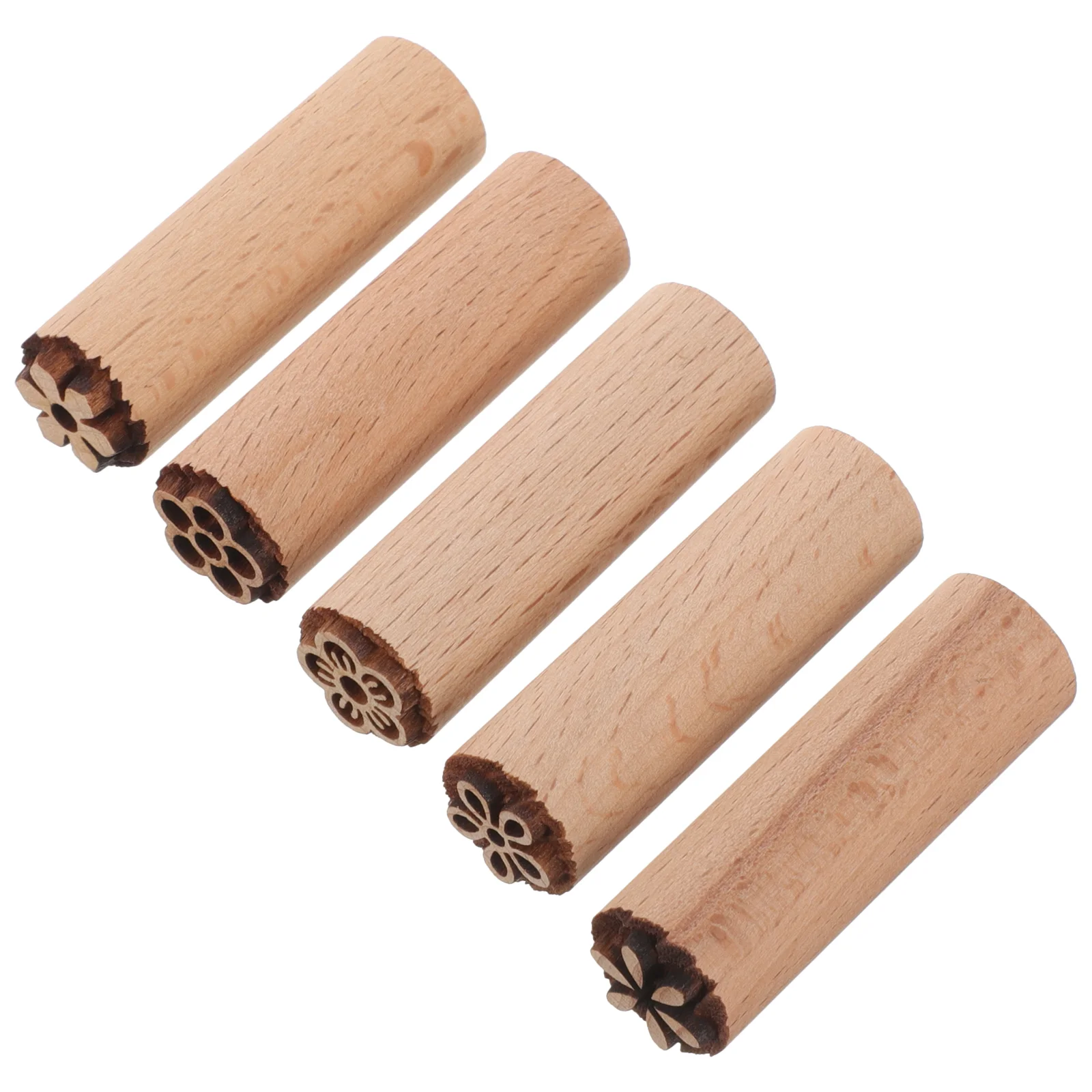 

Wood Pottery Tools Stamp Column Wooden Stamps Clay Stamper Natural Wood Stamps