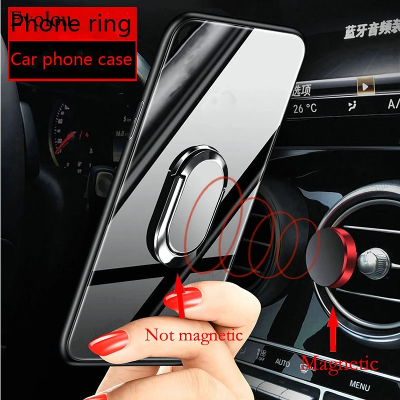 Durable Ring Stand Holder Case with Tempered Glass & Lanyard