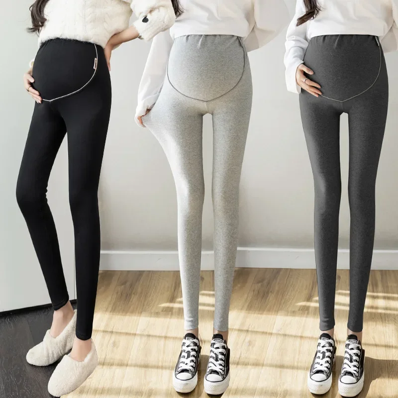 Autumn Fashion Maternity Leggings Versatile Outerwear Belly Support Pants Stylish Long Trousers for Pregnant Women