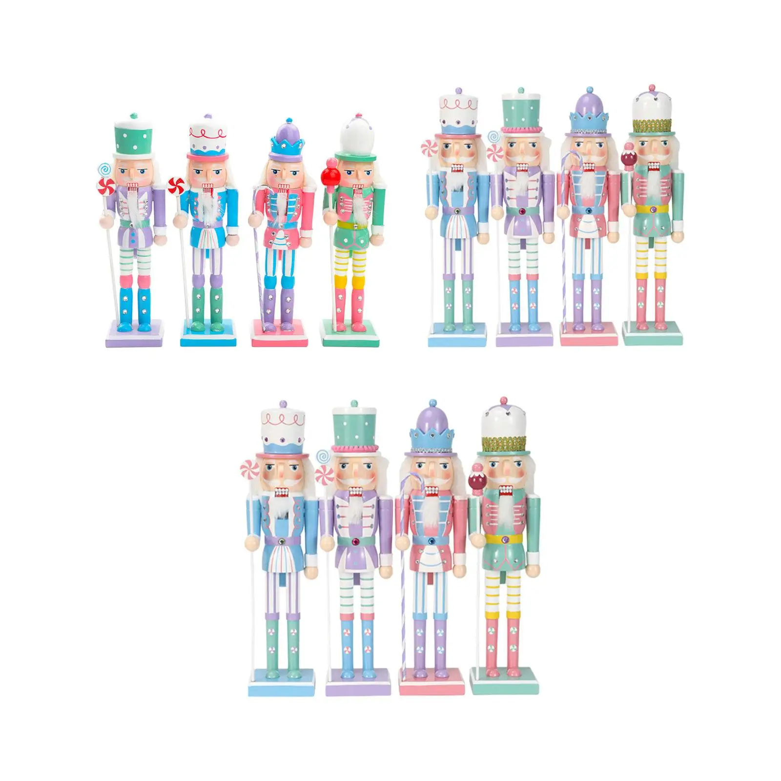 

4x Christmas Nutcracker Ornaments Puppet for Festival Holiday Xmas Gifts