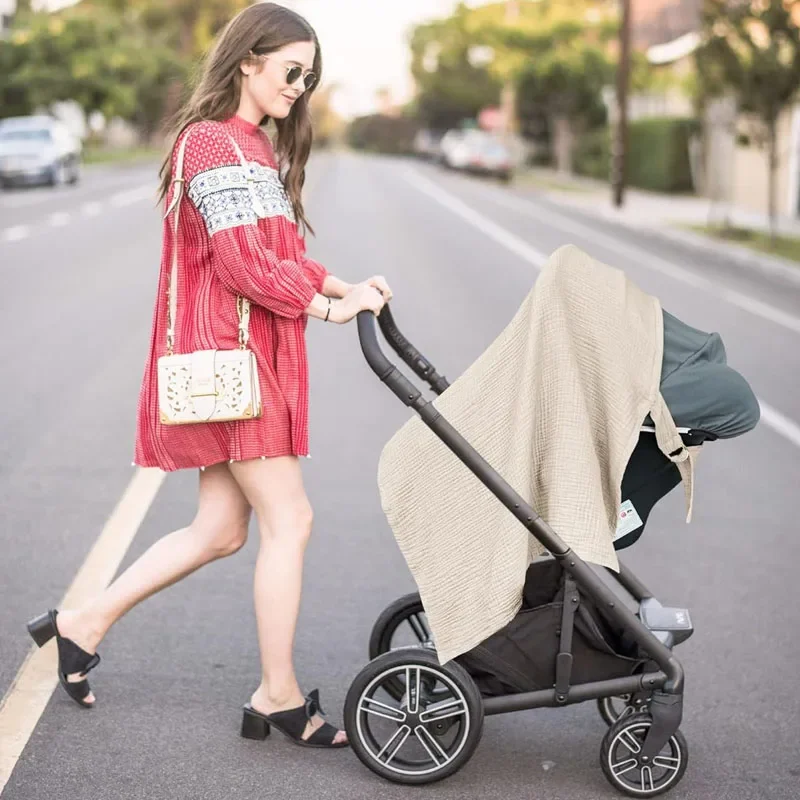 Nursing Cover Breastfeeding Cotton Baby Feeding Nursing Shawl Adjustable Privacy Apron Baby Carseat Covers Stroller Blanket