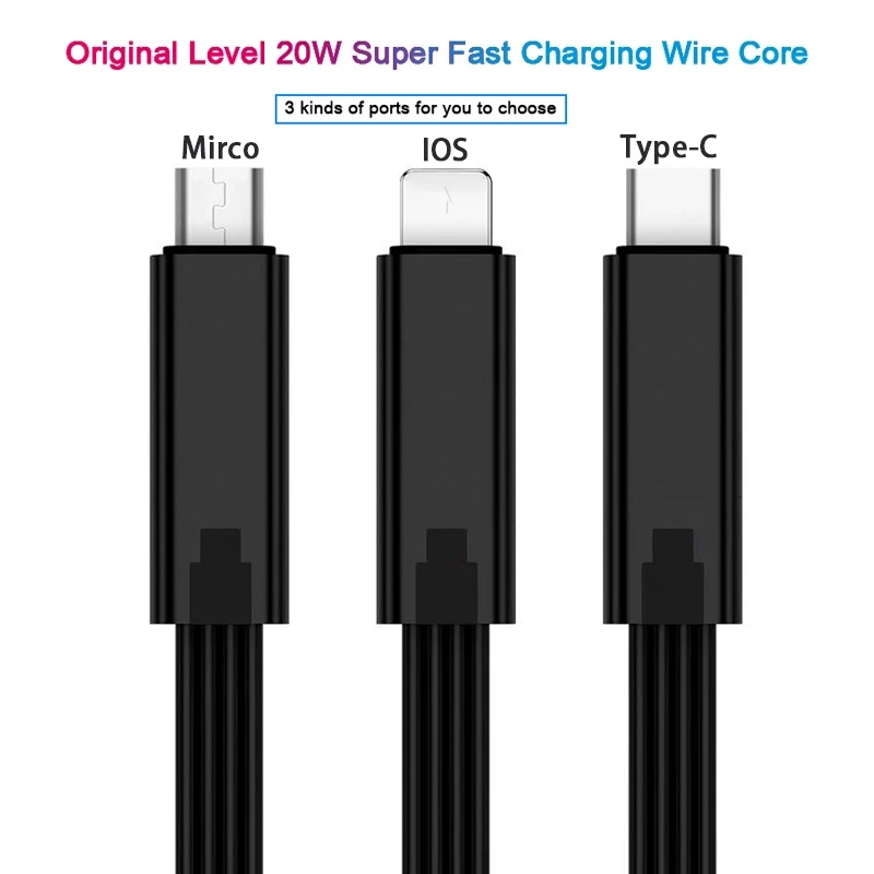 재생 가능한 마이크로 USB 케이블, 수리 가능한 USB 타입 C 케이블, 아이폰12 11 7 코드 XS Max 레드미 노트 7 미9 와이어용 재사용 고속 충전기