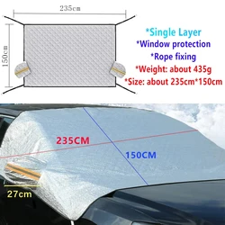 Enhanced Snow Shield Covers for EVs - Anti - Icing Magnetic Front Windshield Sunshades and Car Accessories (Single layer Rope)