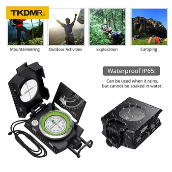 다기능 하이킹 생존 나침반 휴대용 캠핑 나침반, 야광 방수 전문 야외 여행 도구