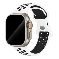 Original Sport Strap - Colored Particles Rubber Band - 44 45 42 49 S10 - 46MM (1 White Black)