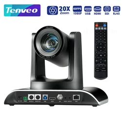 Tenveo PTZ Camera VHD620A AI Human Tracking Conference Camera SDI USB HDMI and IP Outputs 1080P@60fps 20X Optical Zoom with PoE