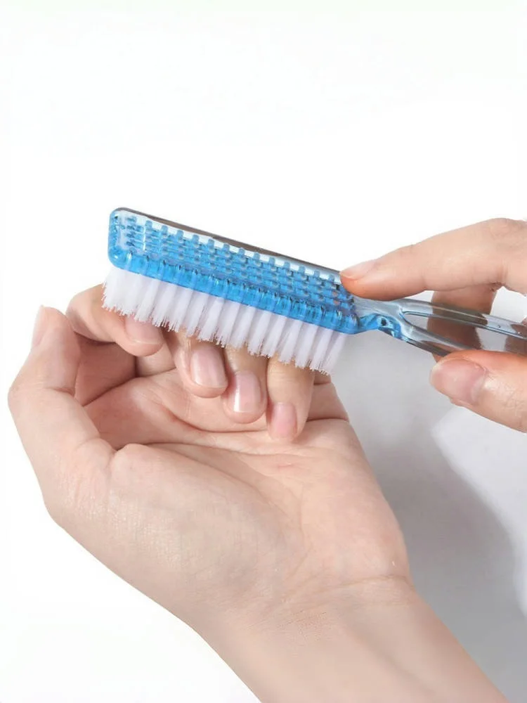 10 Stück transparente gerade Nagelbürste mit Acrylgriff, leicht zu greifendes Design, 5 Farben, langlebiges Nail-Art-Maniküre-Werkzeug, wertvolles Pinselset – Detail 6