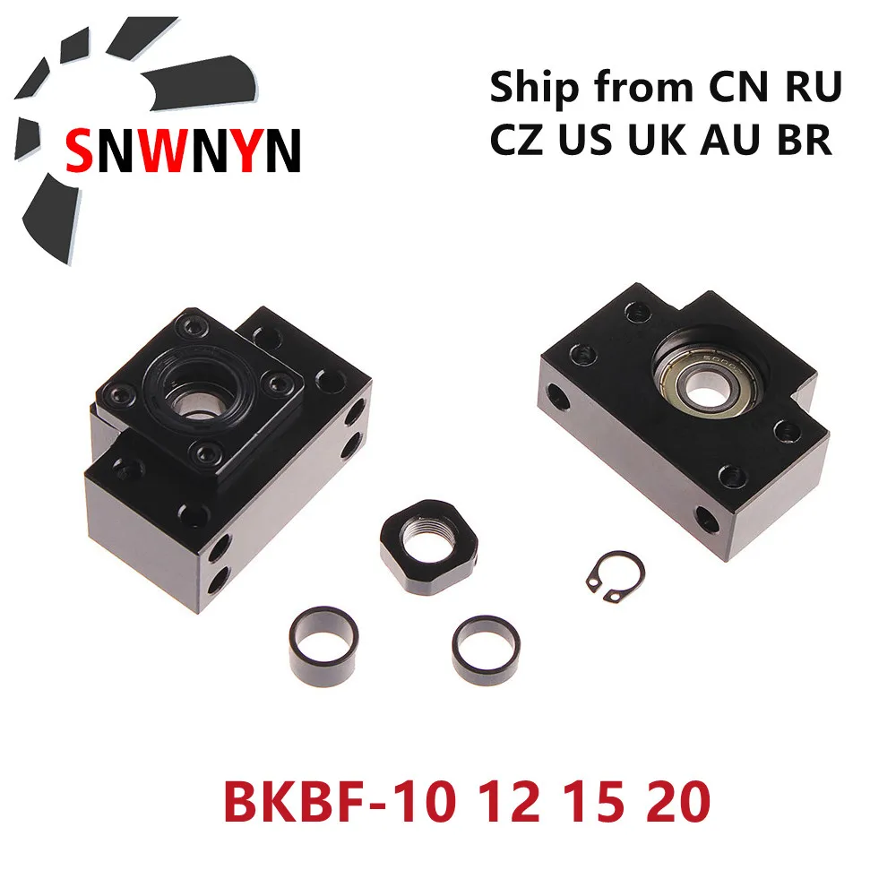 

1set BKBF10 BKBF12 BKBF15 BKBF20 Fixed Floated BallScrew End Supports Bearing Mounts Used For SFU1204 SFU1605 SFU2005 Ball Screw