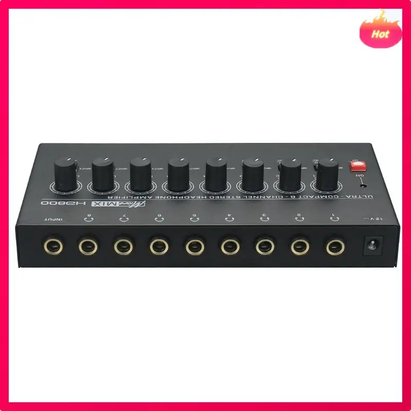 AYHF HA800 Ultra-Compact Audio Amplifier 8 Channels Mini Stereo Headphone Amplifier