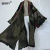 WINYI camouflage colour African women winter kimono long sleeve OverCoat abaya dubai luxury Open Front Long Cardigan party dress 6