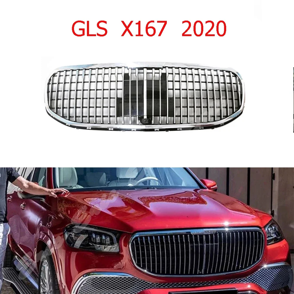 

Car Styling Middle Grille for Mercedes-Benz GLS 2020 GLS450 GLS580 X167 ABS Plastic Grill Vertical Bar for Maybach GT Style