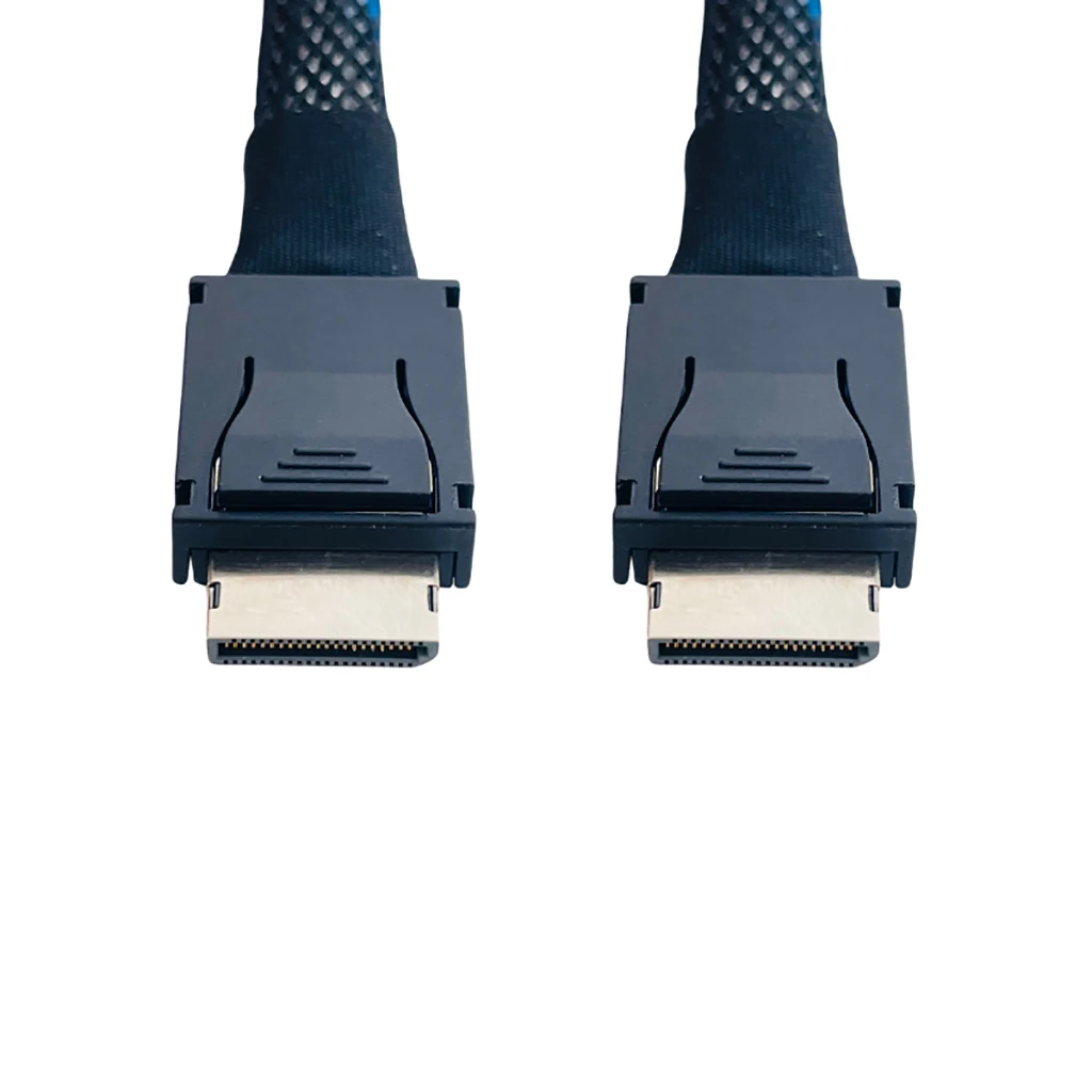 PCIe 4.0 X4 GEN4 für SAS4 Oculink Kabel SFF-8611 geflochtenes weiches Verlängerungskabel GPU SSD OCuLink 4X versilberter Draht 24 Gbit/s – Detail 2