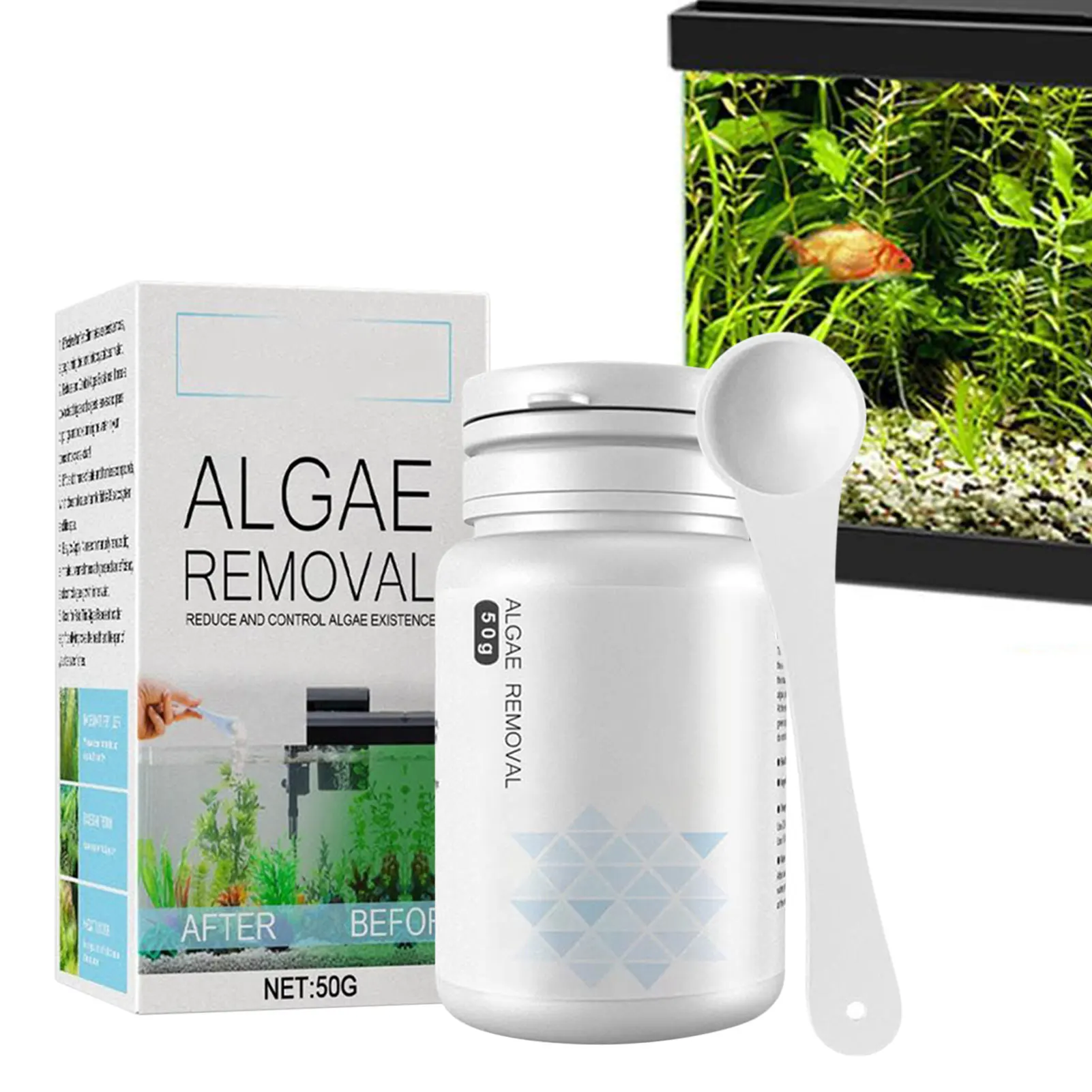 Algae Removal Potion Safe And Effective Tank Moss Remover Safe And Healthy Aquarium Fish Tank Cleaning Powder