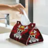 Custom One Piece Straw Hat Pirates Skull Tissue Box Holder Square Anime Manga PU Leather Facial Tissue Box Cover for Car Home 6
