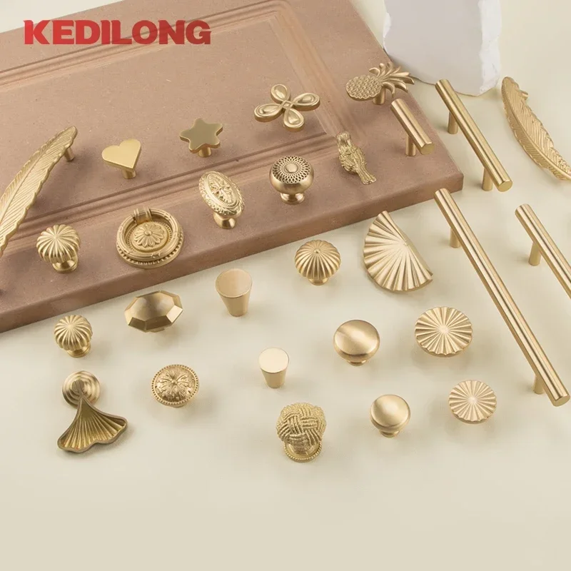 European Style Brass Cabinet Pull Handle 2