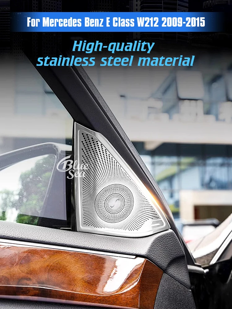 For Mercedes Benz E Class W212 E200 260 180 300 2009-2015 Car Door Window A Pillar Tweeter Audio Triangle Speaker Cover Stickers