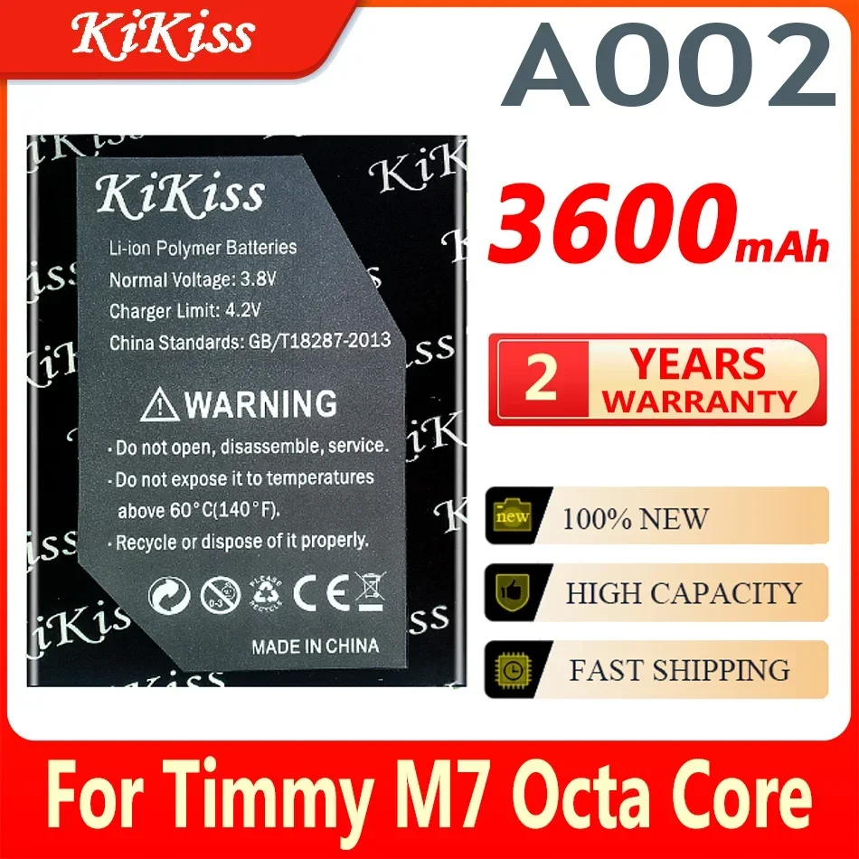 

KiKiss 3600mAh A002 Battery For TIMMY M7 Octa Core MTK6592 5.5 inch Mobile phone battery