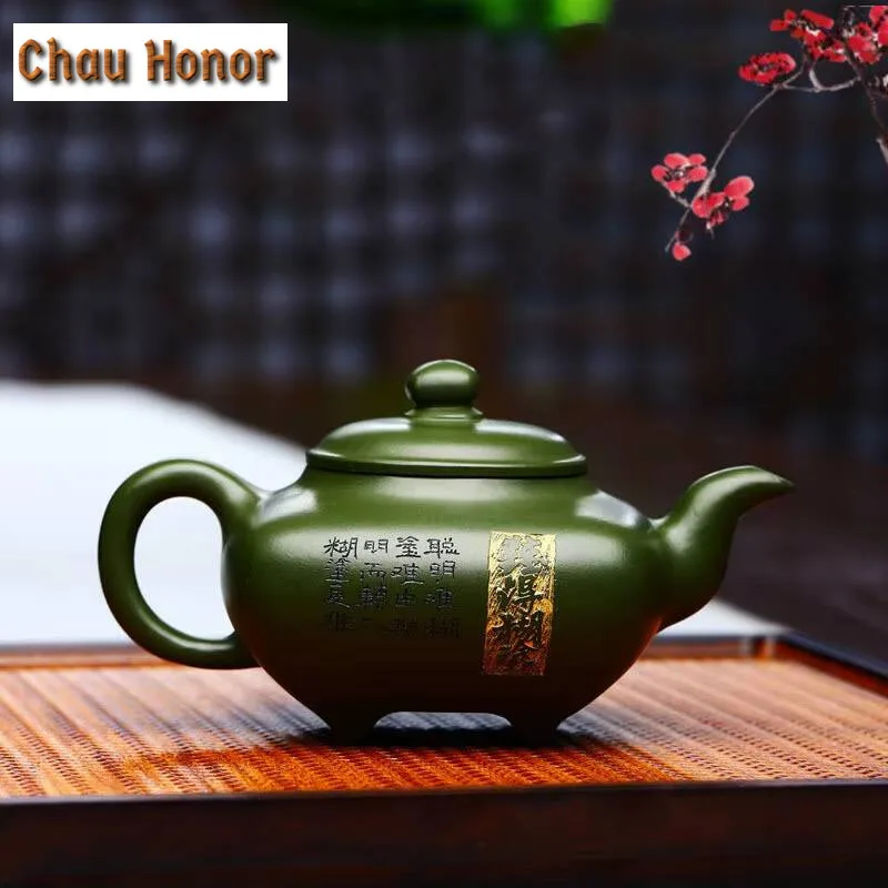 260ml Yixing Raw Ore Green Clay Zisha Teapot Handmade Household Kung Fu Teaset Beauty Pot Tea Ceremony Drinkware Customized Gift
