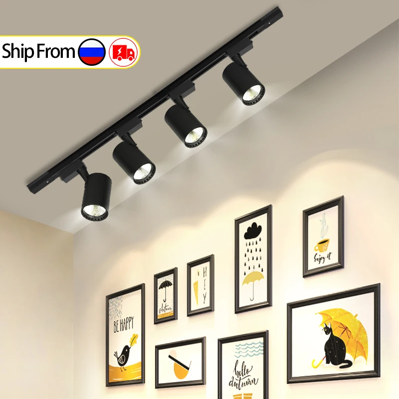 LED de lámpara COB para tienda ropa, hogar, puntos de luz, Riel de 12/20/30/40w|Focos LED| - AliExpress