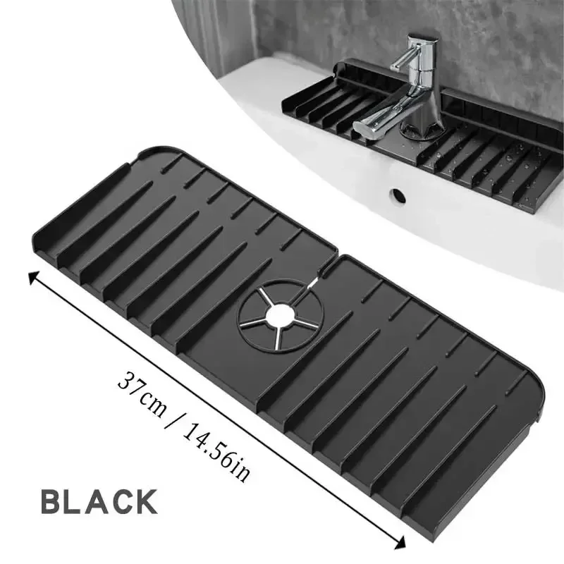 Sink Anti-spray and Drain Water Retaining Pad Silicone Faucet Splashproof Water Pad Absorbent Pad Bathroom Kitchen Accessories images - 6