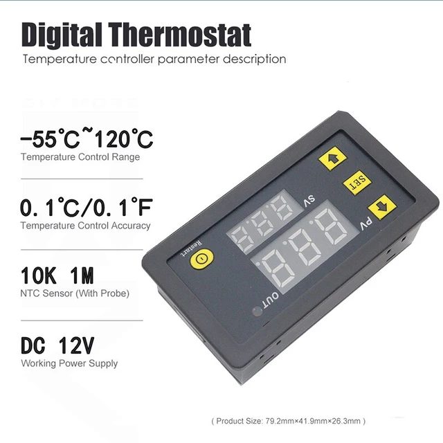 Mi-10 Thermostat 12V AC/DC 20A for Heating & Cooling