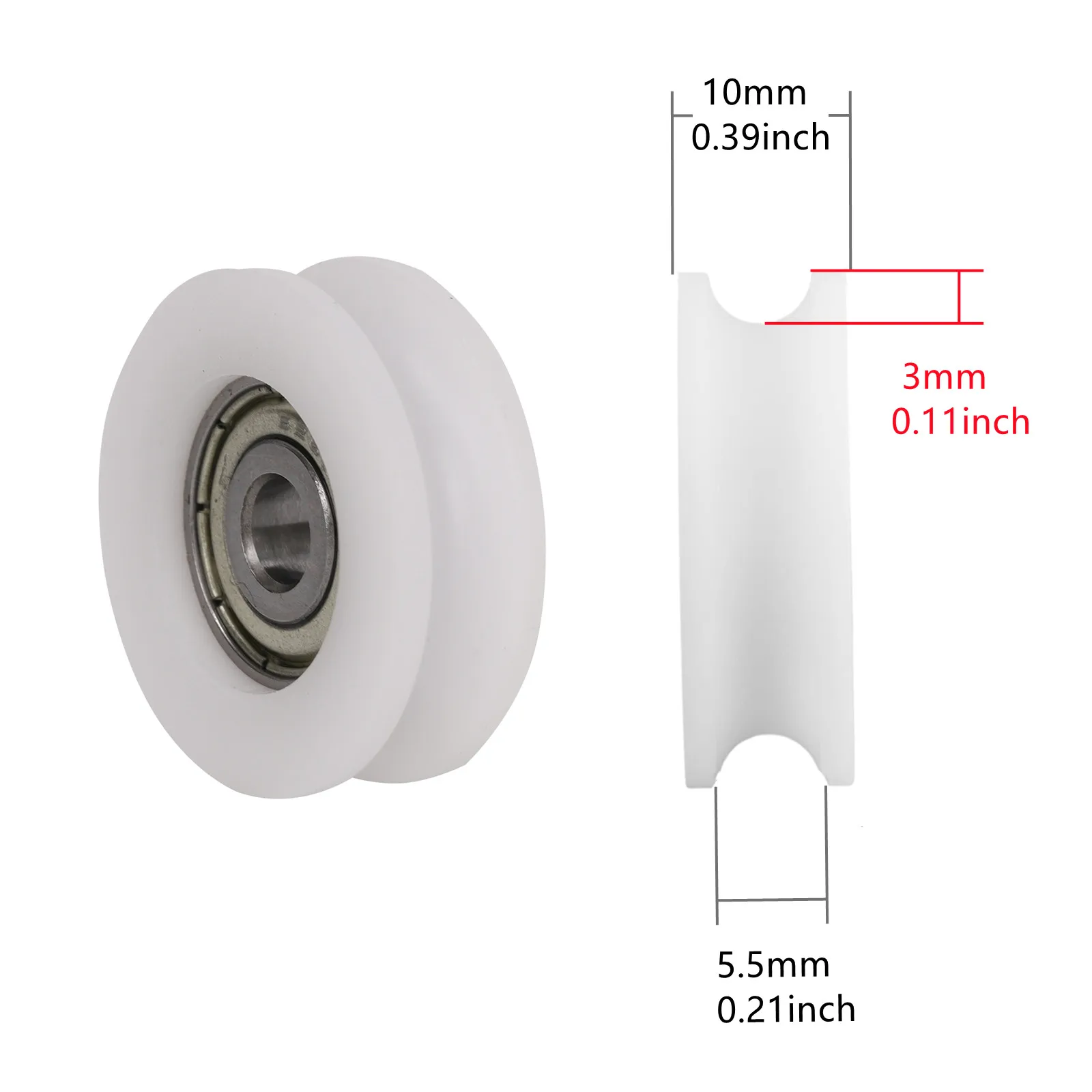 4 Cuscinetti A Sfera 6x32x10mm - Per Guide Scorrevoli, Mobili, Porte, In POM E Acciaio - Foto 6