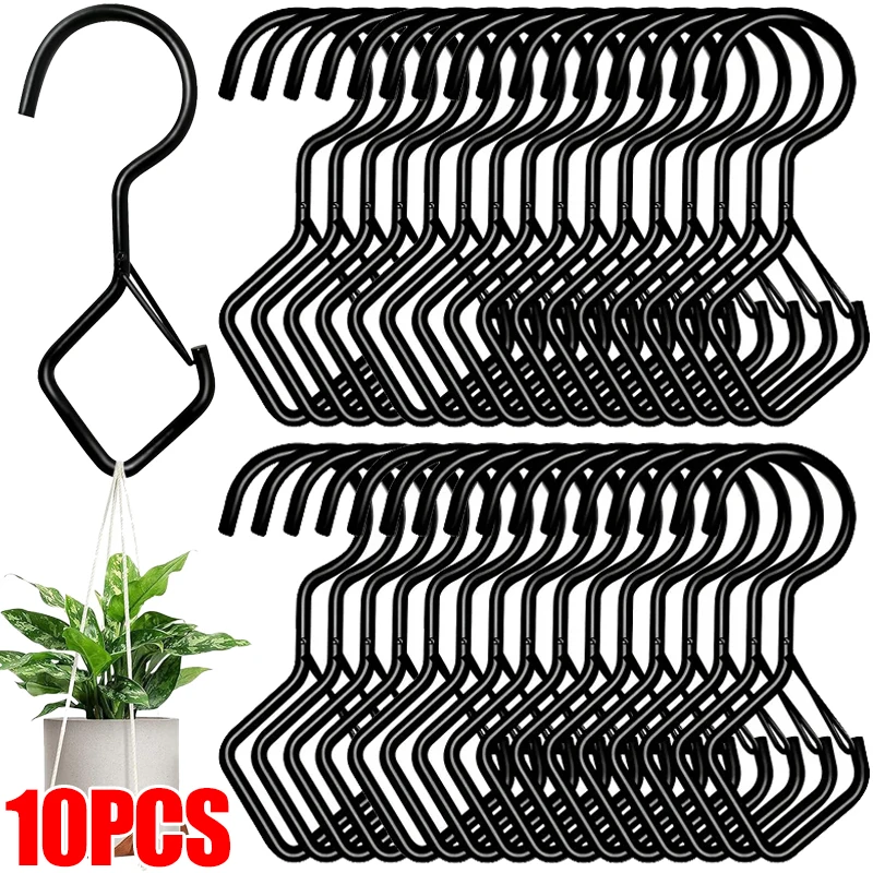 

Safety Buckle S Shaped Hooks Windproof S Hook for Hanging Plants Coffee Cups Home Kitchen Storage Racks Clothes Towels S Hooks