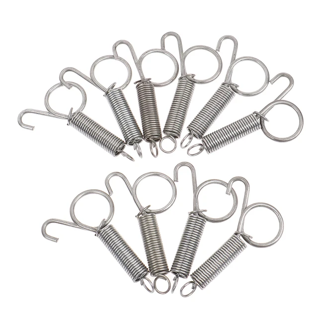 10Pcs Multipurpose Spring Animal Cage Latches Lock Spring Rabbit Cage Door Tension Spring with Hook 7.5cm 3
