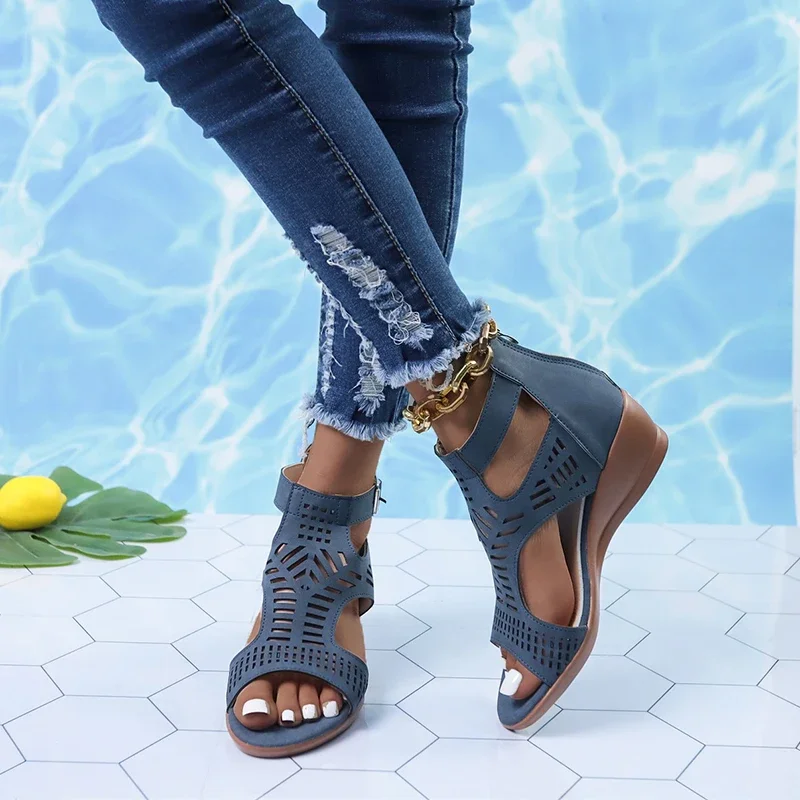 Women's High Heel Wedge Fashion Sandals 2023 Summer New Womens Shoes Comfort Luxury Sandals Women Designers Outdoor Beach Shoes