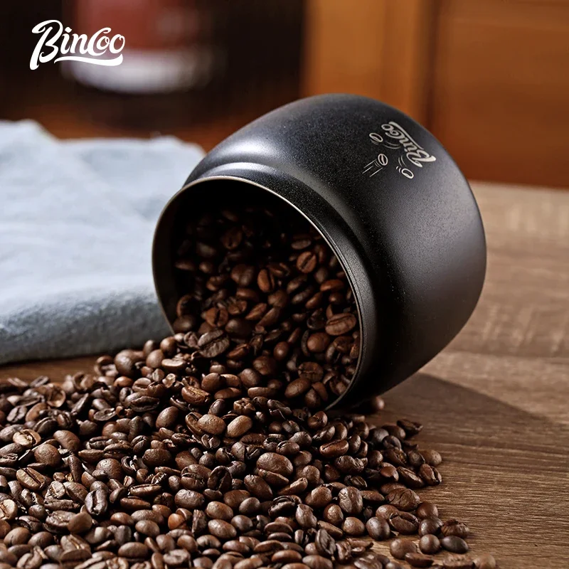Coffee Sealed Can Stainless Steel Manual Vacuum Storage Container Jar Canister for Coffee Beans Outdoor Camping Kitchen Barista 4