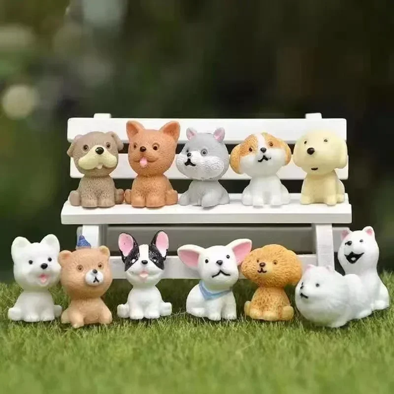 Cute Puppy Mini Resin Dogs Miniature Figurines 12PCS for Fairy Garden Accessorie