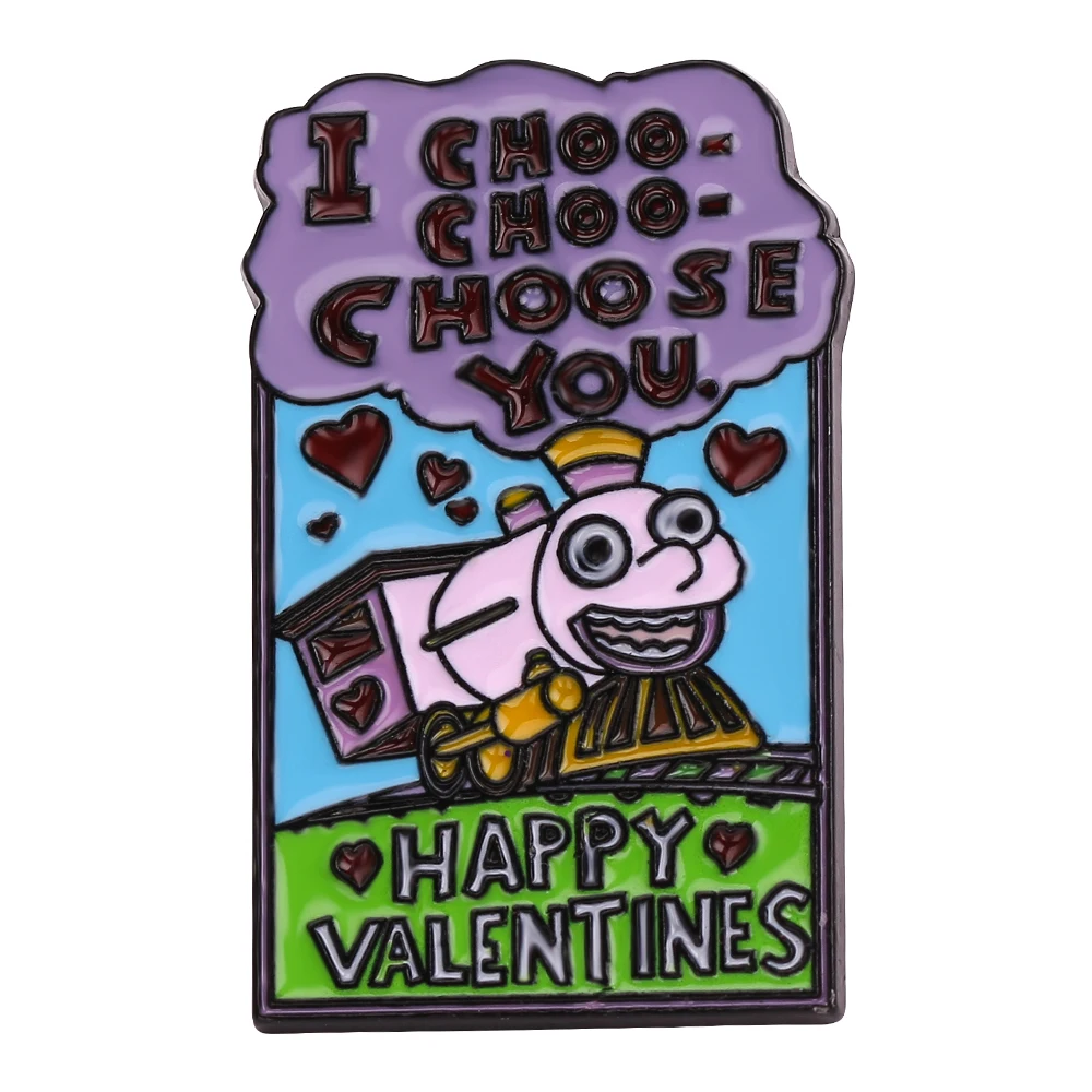 I Choo- Choo-Scegli Te Spilla Sweet Love Bubbles Badge Funny Thomas The Train Pins For Happy Valentines Gift