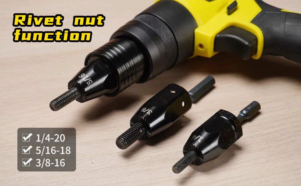 HIFESON NO Battery Double Use Brushless Electric Rivet Nails Gun Drill Insert Rivet Nut Gun Automatic Riveting Tool For M3-M12