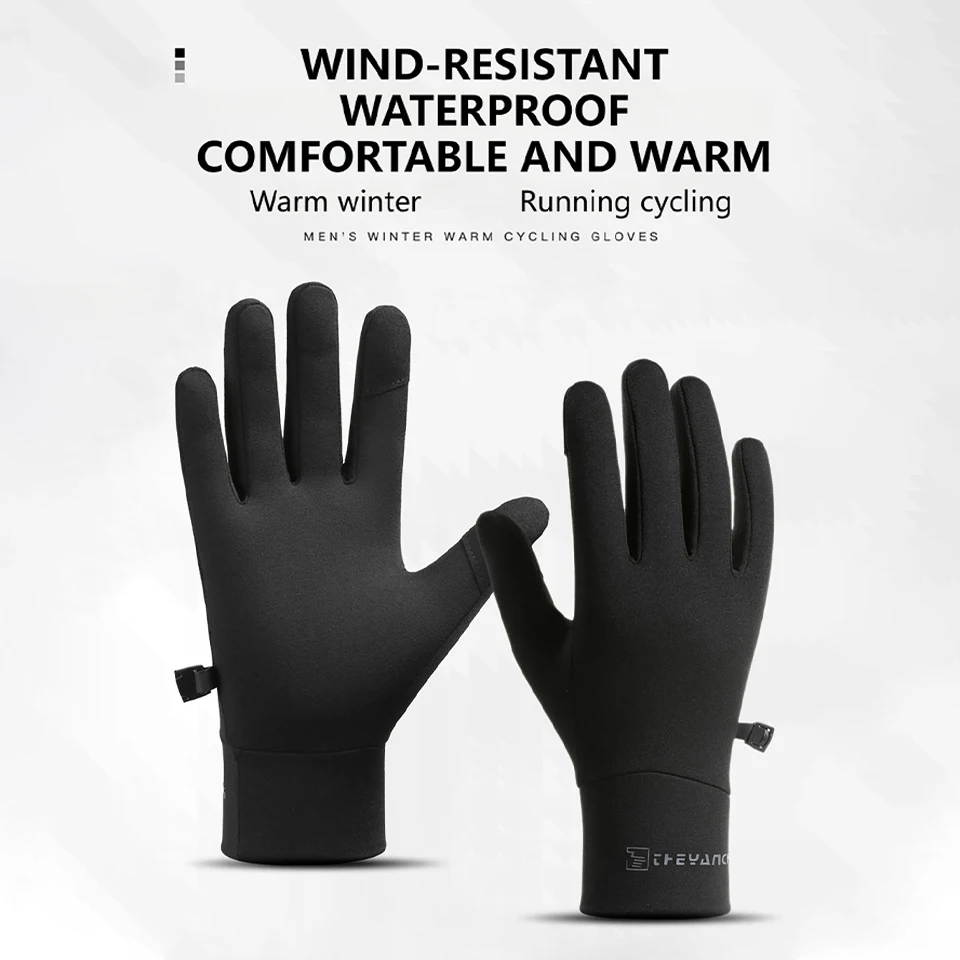 Winter Warm Cycling Gloves Outdoor Sports Touch Screen Nonslip Gloves Running Cycling Driving Ski Hiking Warm Full Finger Gloves