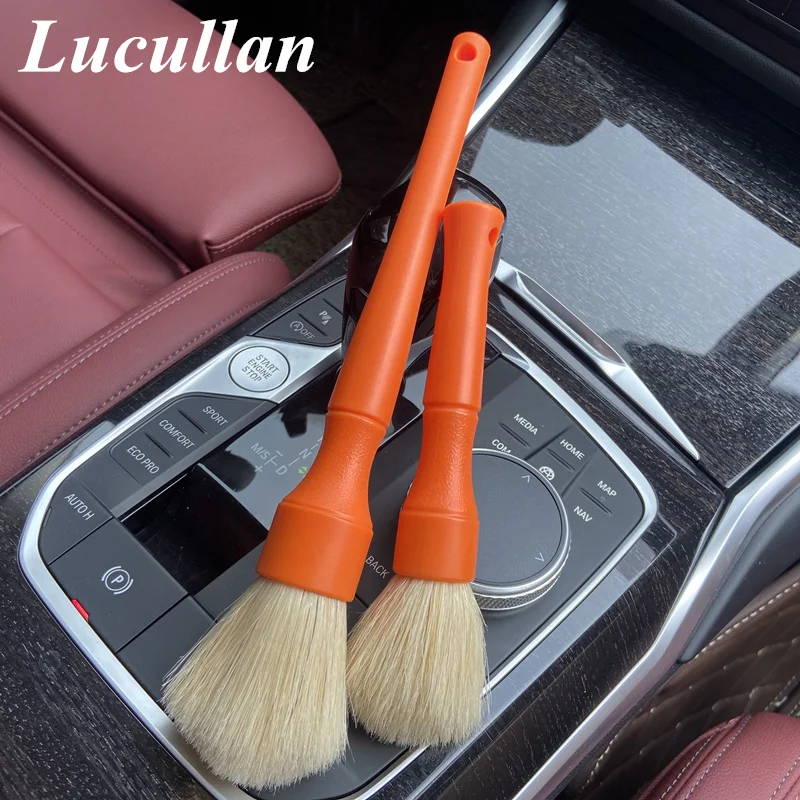 Lucullan Spazzole Per La Pulizia Premium Dei Capelli Di Cinghiale Naturale Super Denso Per Piccoli Spazi, Baie Del Motore, Dettagli Esterni