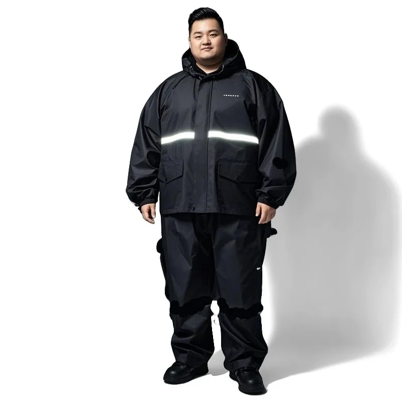 팻 레인코트 레인 팬츠 세트 오토바이 전기차 라이딩용 내구성 레인코트 레인 팬츠 대형