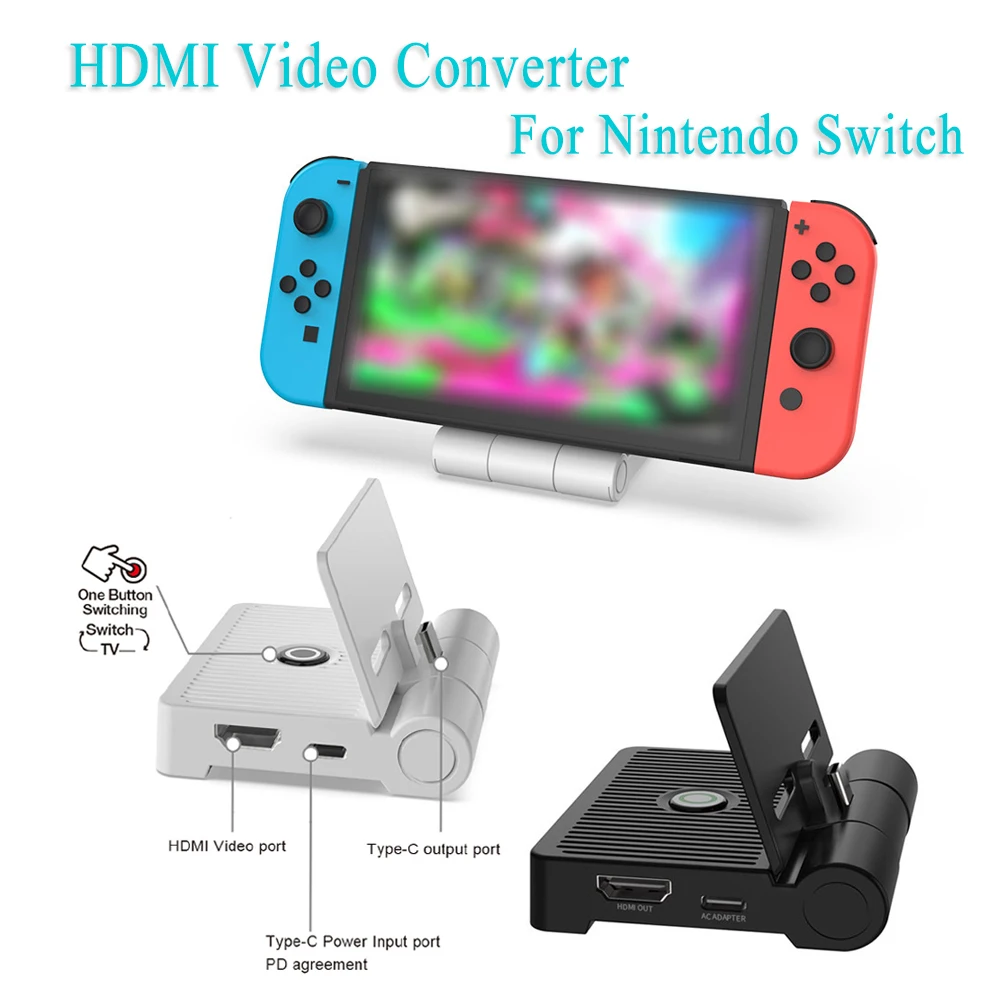 Per Nintendo Switch Convertitore Video Hdmi Supporto Pieghevole Docking Station Usb Convertitore Tv Supporto Tv Portatile Accessori Di Gioco