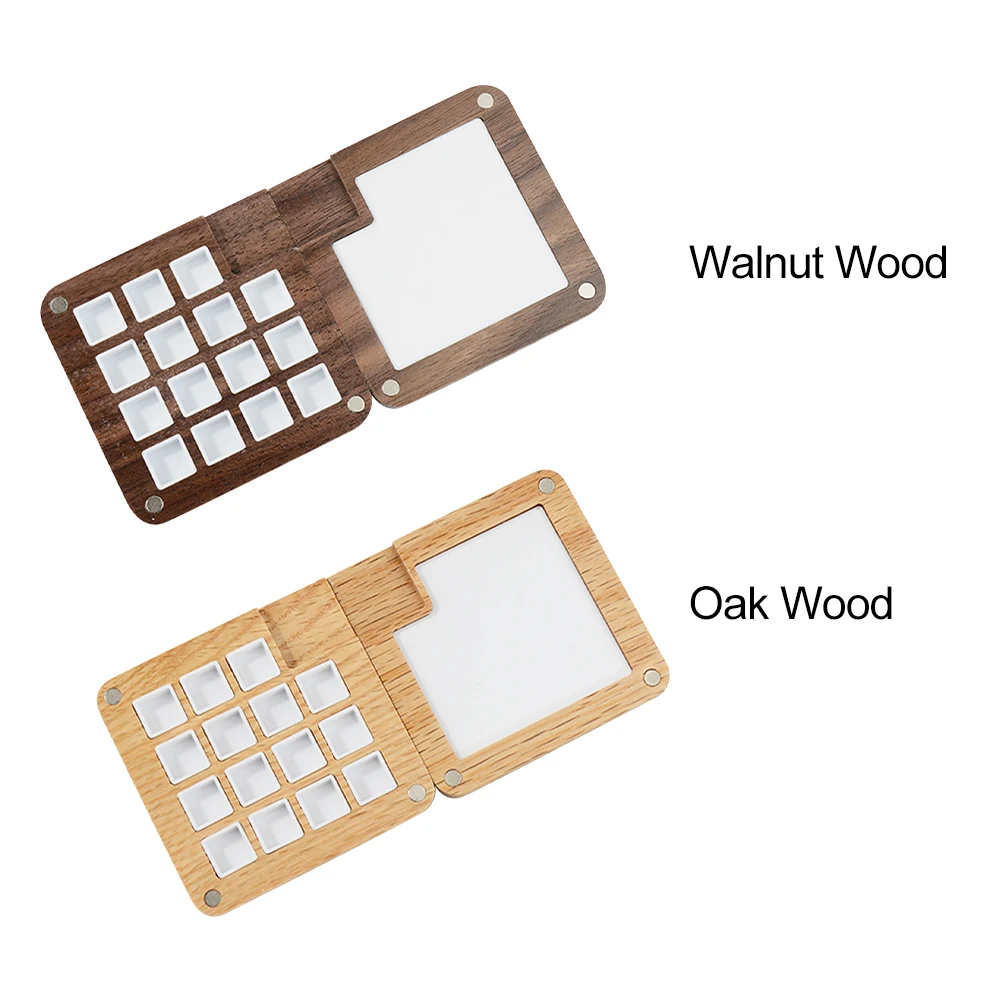 natural Walnut wood watercolor Artist Paint Palette, Sable wood, retro art,  Acrylic Paint Palette, Wooden watercolor paint box