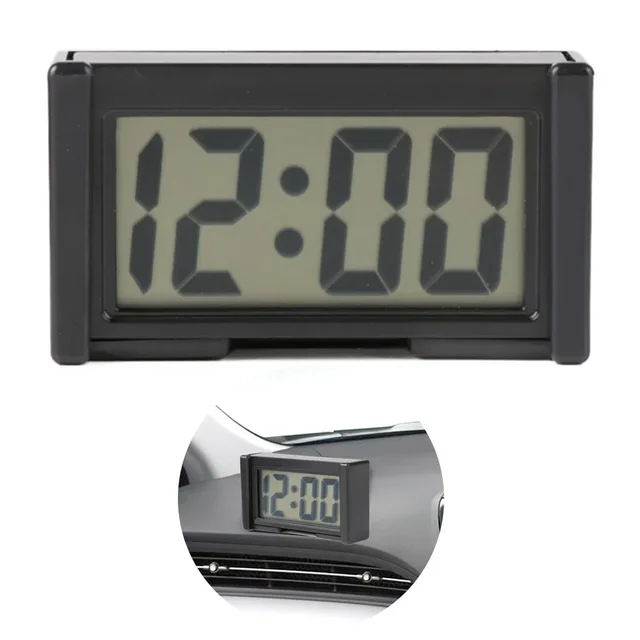Mini Digital Clock Decorative Large Screen Car Clock Mini Clock Dashboard Self Adhesive Ornament Car Electronic Accessories