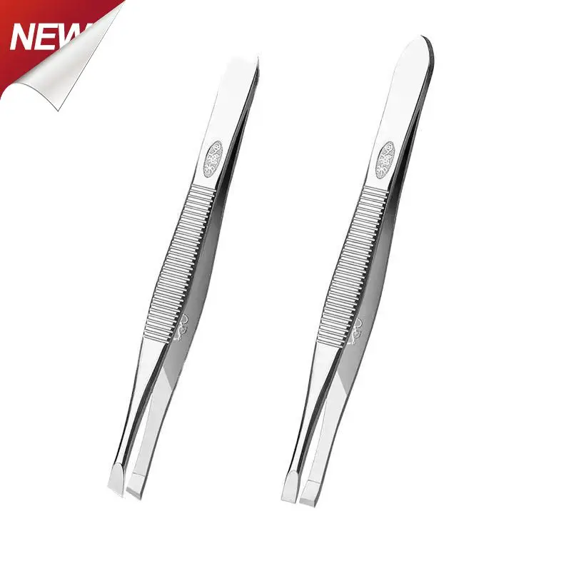 

Precise Hair Removal Eyebrow Hair Tweezers Easy-to-use Stainless Steel Versatile Flat Tip Design Convenient Small Tool Must-have