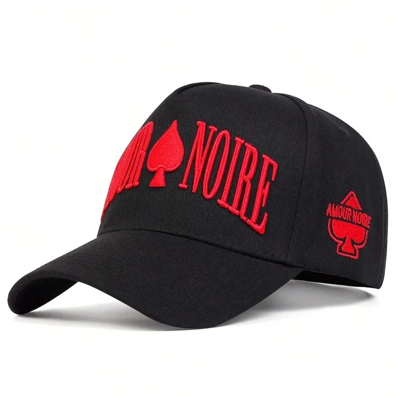 Baseball Cap Snapback Cap Outdoor Sun Hat Unisex AMOUR NOIRE Spades Embroidery Baseball Caps Spring and Autumn Outdoor Adjustable Casual Hats Sunscreen Hat