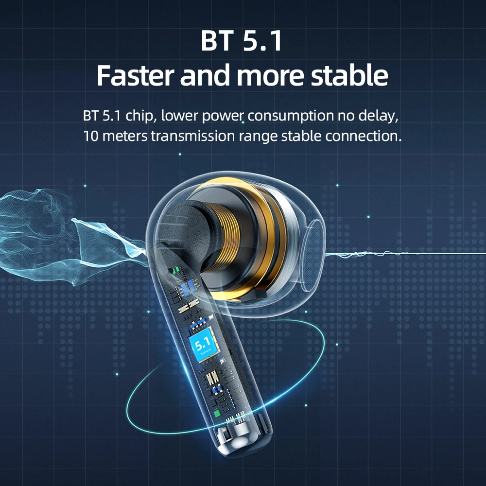 Hoco EW09 Bluetooth 5.1 TWS Wireless Earphone Stereo Headset Earbuds with Mic In Ear Handsfree Music Earphones with Charging Box