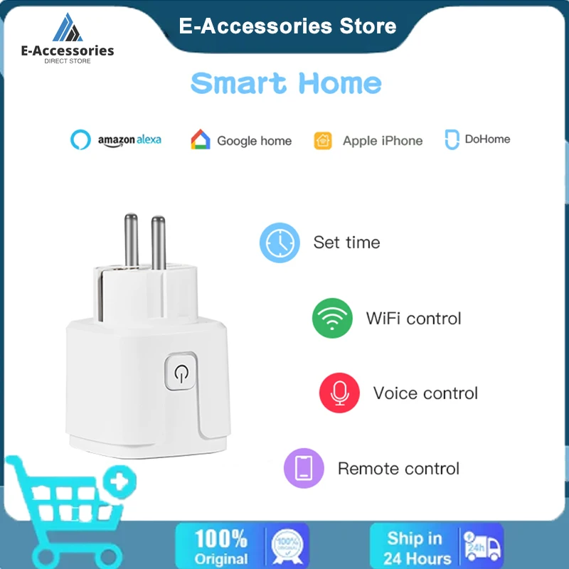1/2Psc Apple Homekit Presa Intelligente Prese Elettriche Wifi Spina Smart Home Remote Siri Voice Control Funziona Con Alexa Google Home