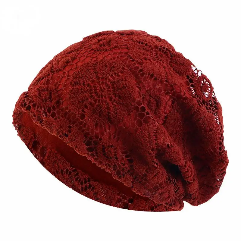Lightweight and Breathable Double-layer Spring and Autumn Bonnet Muslim wrap Head Cap 4