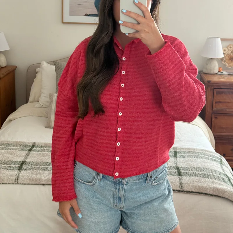 Casual Loose Cardigan For Women Autumn Long Sleeve Knitwear Y2K Outerwears Women's Fashion Stripes Sweater Female Top