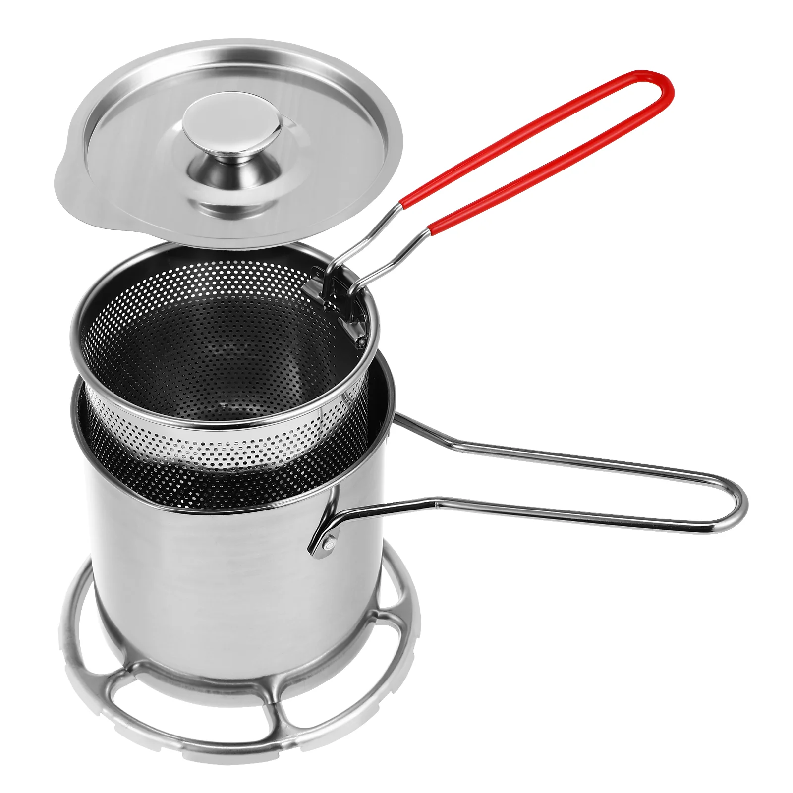 

Stainless Steel Fryer Basket with Pot Mini Deep Fryers for The Home Baskets Handle Round Metal Frying Handles