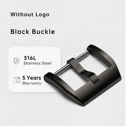 Rose Gold Stainless Steel Watch Buckle Clasp (Black 22mm)