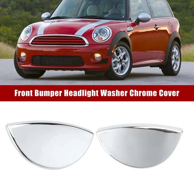 

2PCS Car Bumper Headlight Washer Cover Chrome Replacement For BMW Mini Cooper Clubman Countryman R55 R56 R57 R58 R59 R60 R61